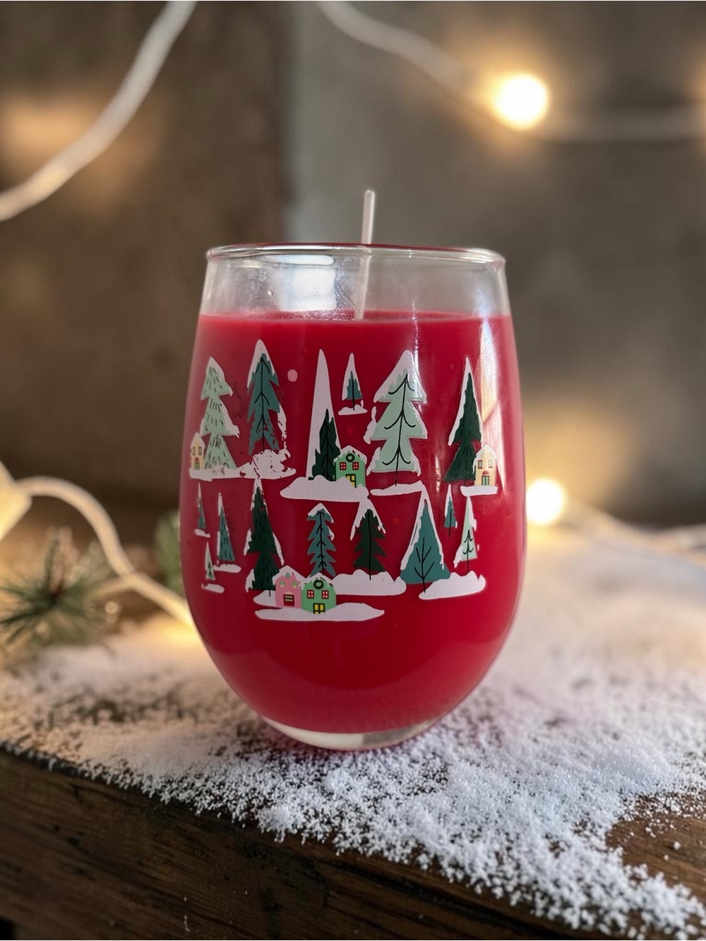 Festive glided Apple apricot soy  24 oz Candle in Decorative glass